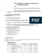 C Programming Unit 2 Part - 1 Notes - Operators and Conditional Statements