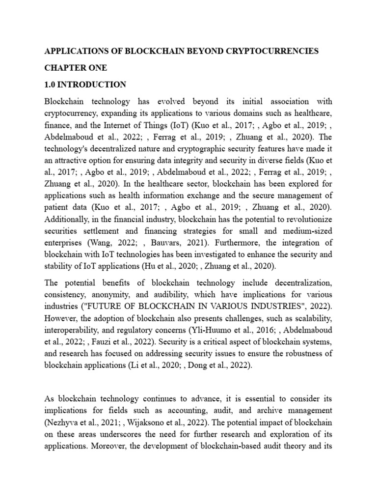 Applications Of Blockchain Beyond Cryptocurrencies Pdf