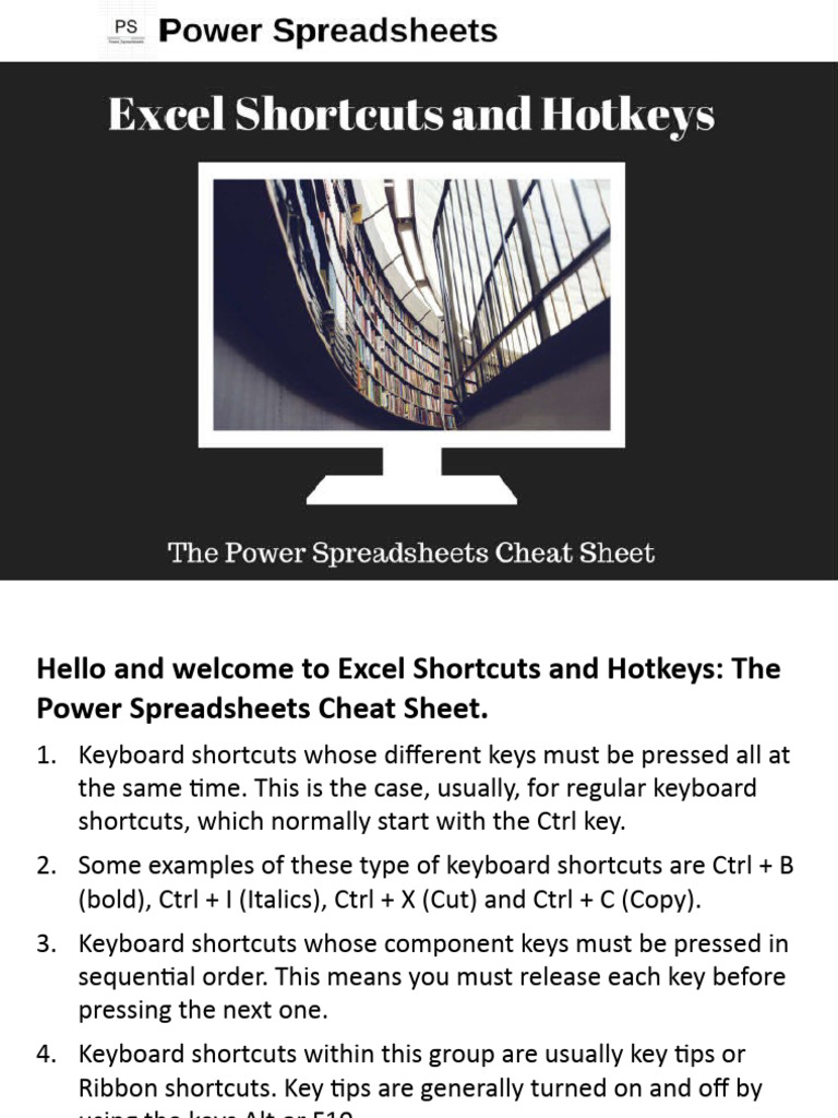 Short Cuts and Hot Keys | PDF