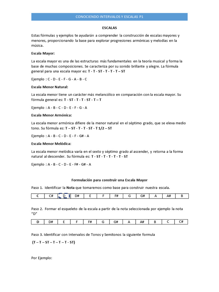 Clase_3 Construccion de Escalas 1s | PDF | Escala (música) | Escala menor