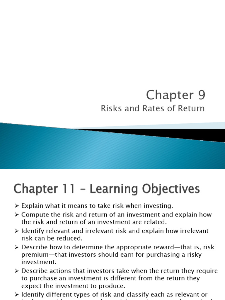 Understanding Investment Risks and Returns | PDF | Financial Risk ...