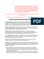 Goods and Services Barter Agreement Template