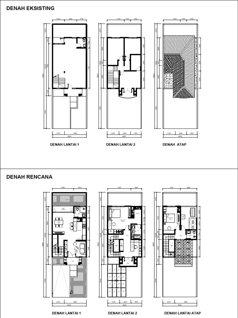 Denah Lantai dan Atap Rumah Modern | PDF