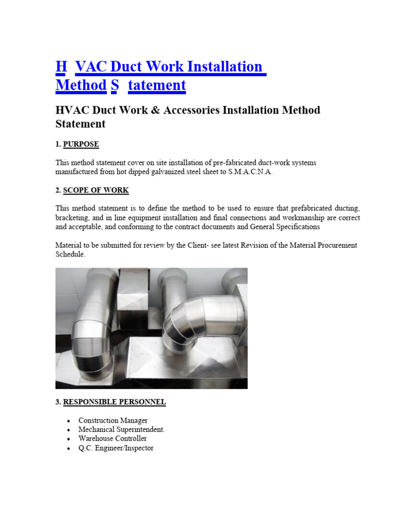 HVAC Duct Work Installation Method State | PDF | Duct (Flow) | Building ...