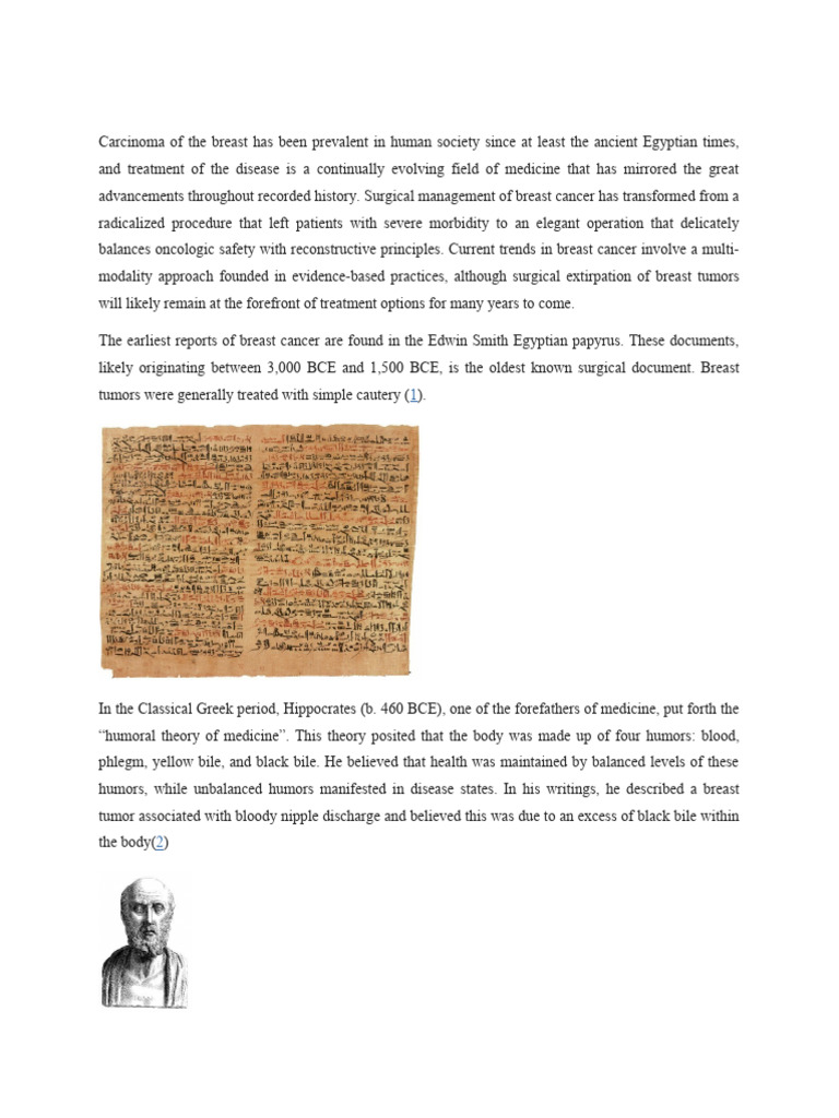 Historical Background | PDF | Breast Cancer | Mastectomy