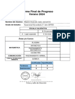 Informe Final de Progreso Verano 2024: Código: 73728740