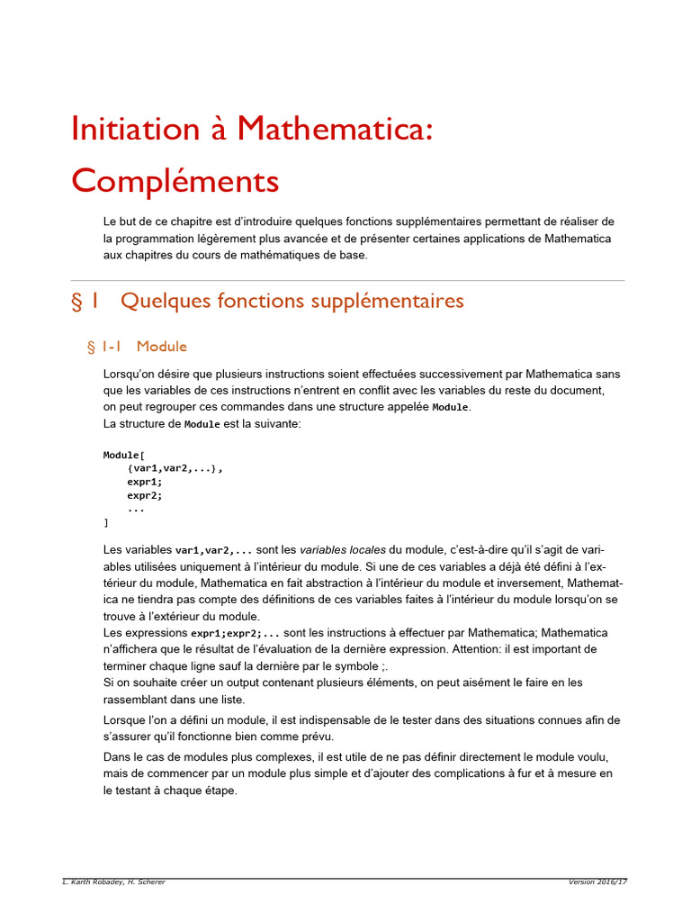 Introduction aux Modules dans Mathematica | PDF | Logarithme | Fonction ...