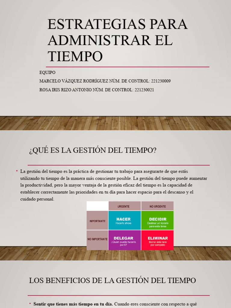 Estrategias Efectivas de Gestión del Tiempo | PDF | Gestión del tiempo ...