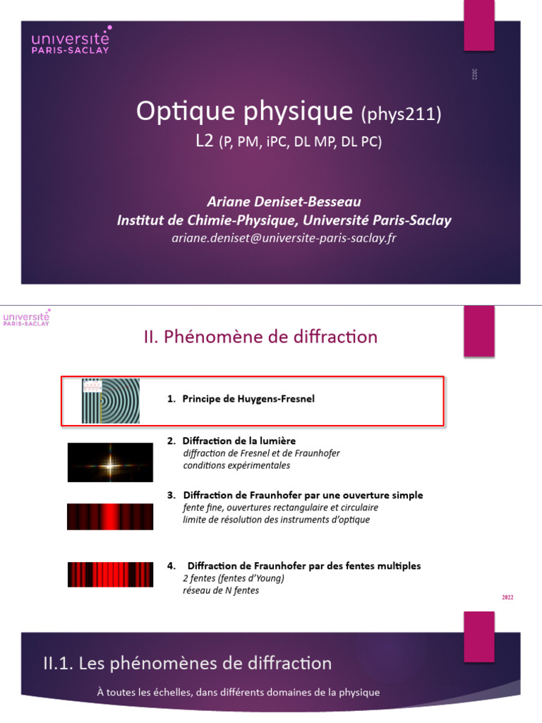 Diffraction de Fraunhofer en optique | PDF | Diffraction | Pouvoir de ...