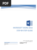 Word 2016 Step-By-Step Guide