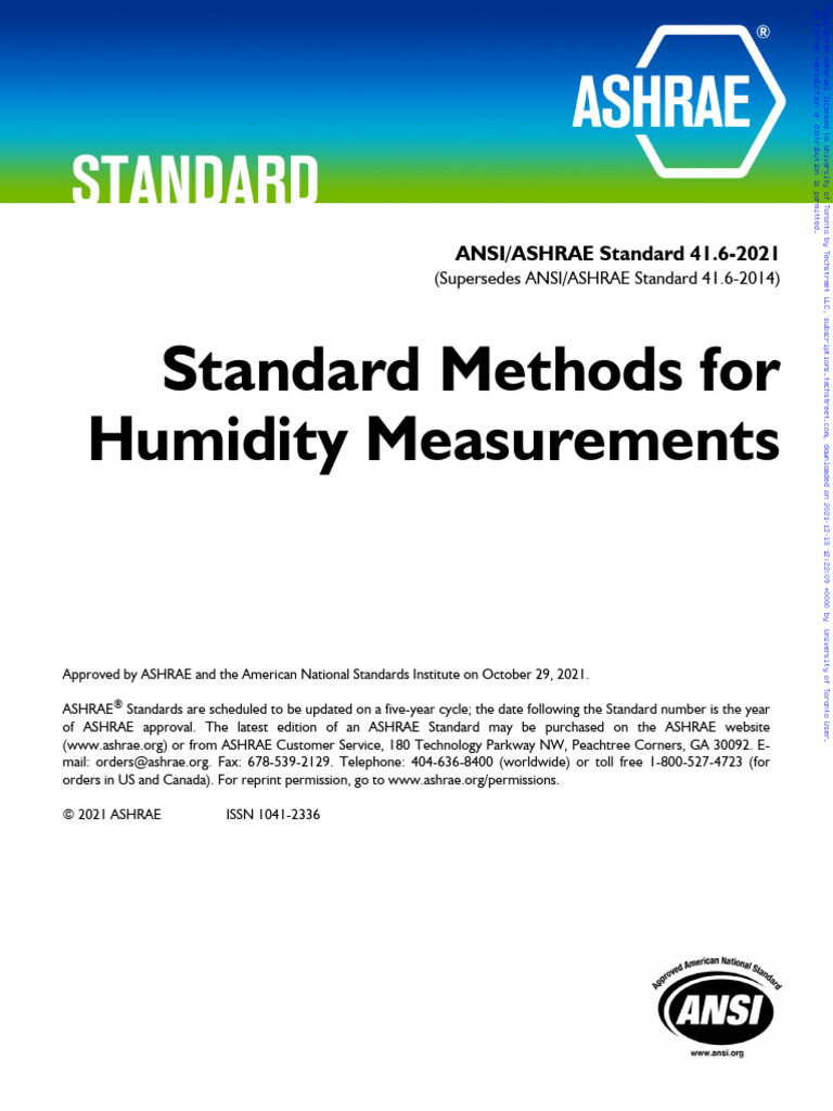 Ashrae D 86116 | PDF | Humidity | Water Vapor