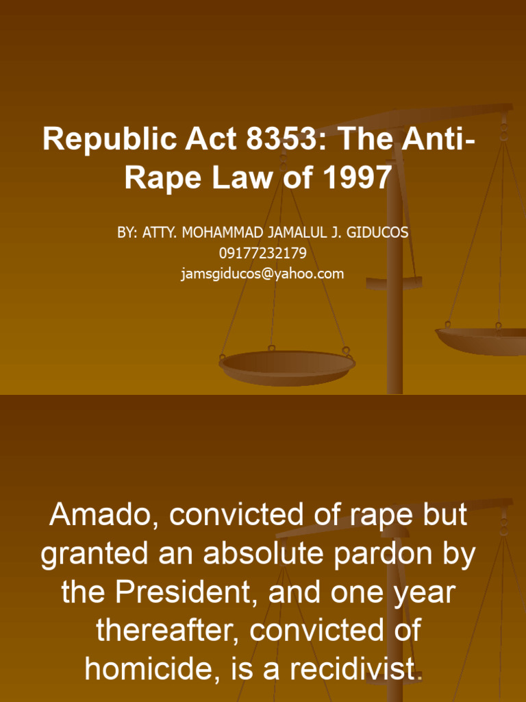 Overview of Republic Act 8353: Anti-Rape Law | PDF | Rape | Murder