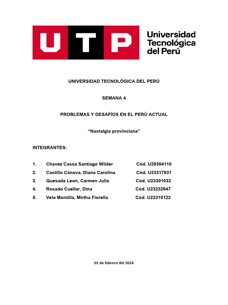 Peru - Mas - Grande - Que - Sus - Problemas - Semana 4 Jueves | PDF ...