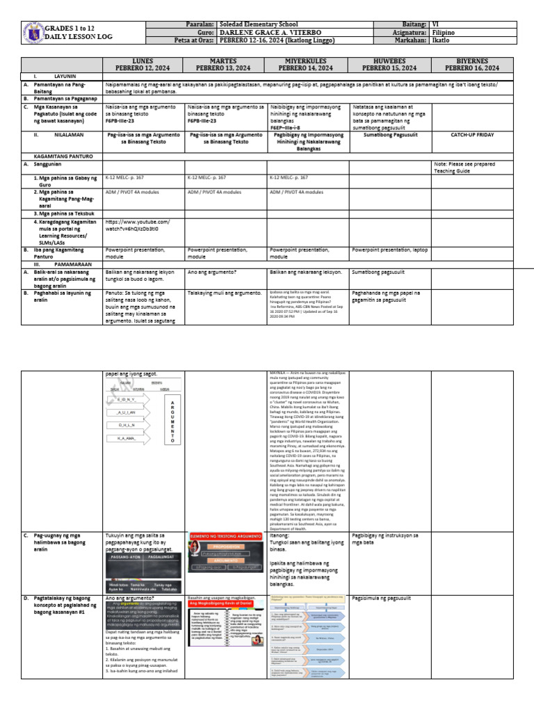 DLL in Filipino 6 Q3 W3 | PDF