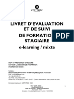 Livret D'Evaluation Et de Suivi de Formation Stagiaire E-Learning / Mixte