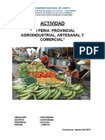 Actividad - I Feria Agroindustrial Artesanal y Comercial