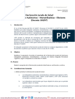 ACTI-03-01 Declaración Jurada de Salud. Trabajadores Autónomos - Monotributistas - Efectores (Decreto 300-97)