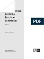 Actividad Inicial. GeoGebra. Funciones Cuadráticas