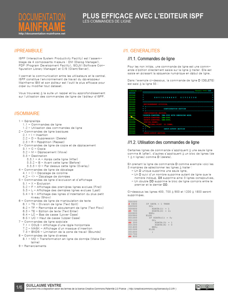 Commandes de ligne ISPF pour Mainframe | PDF | Orthographie | Typographie