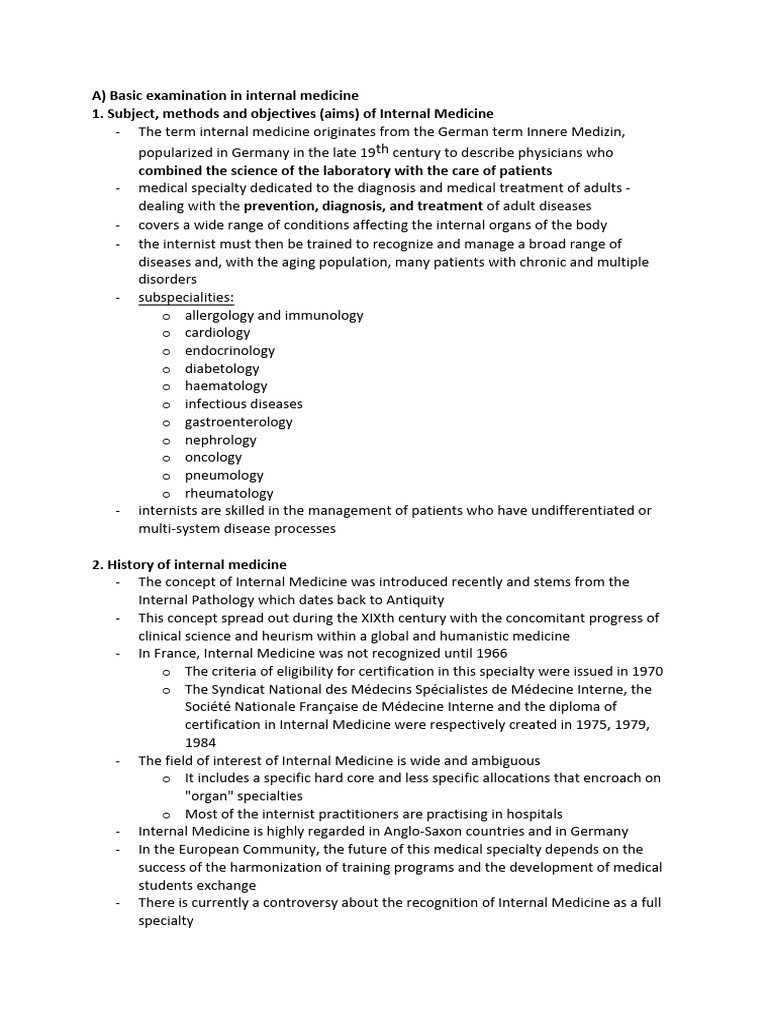Internal Medicine: Examination Basics | PDF | Pulse | Blood Pressure