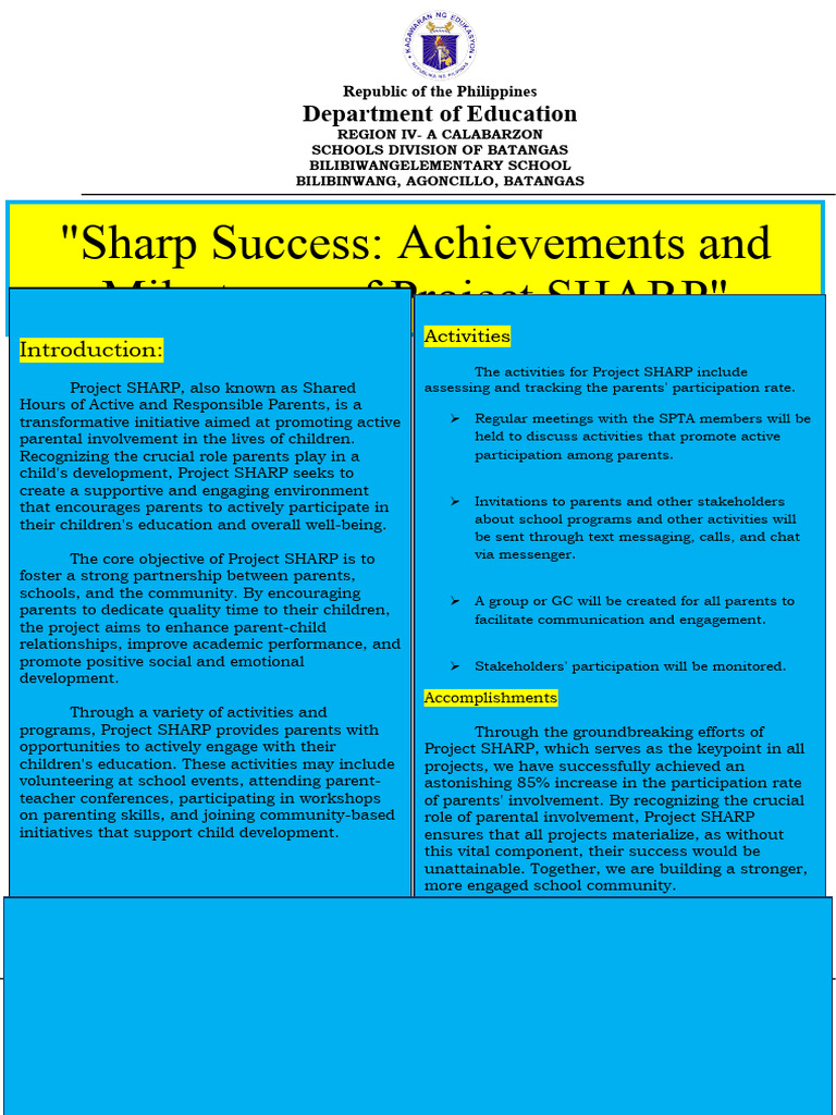 Project SHARP: Enhancing Parental Involvement | PDF | Teachers