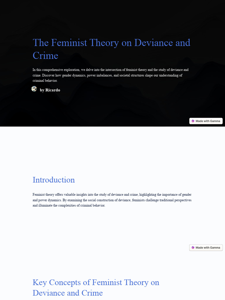 The Feminist Theory On Deviance and Crime | PDF | Feminism | Gender Studies