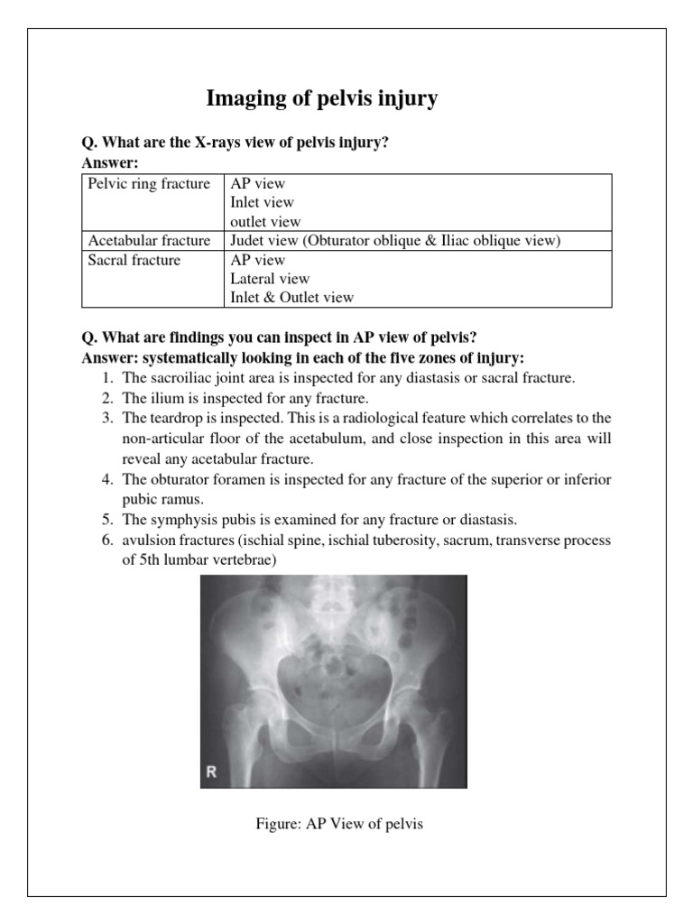 Pelvic Injury X-Ray Views Guide | PDF | Pelvis | Musculoskeletal System