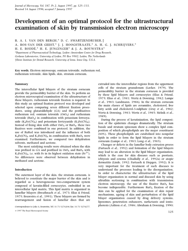 Optimizing Skin Fixation Protocols | PDF | Fixation (Histology) | Anatomy