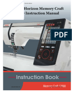 Janome Horizon Memory Craft 150000 Sewing Machine Instruction Manual