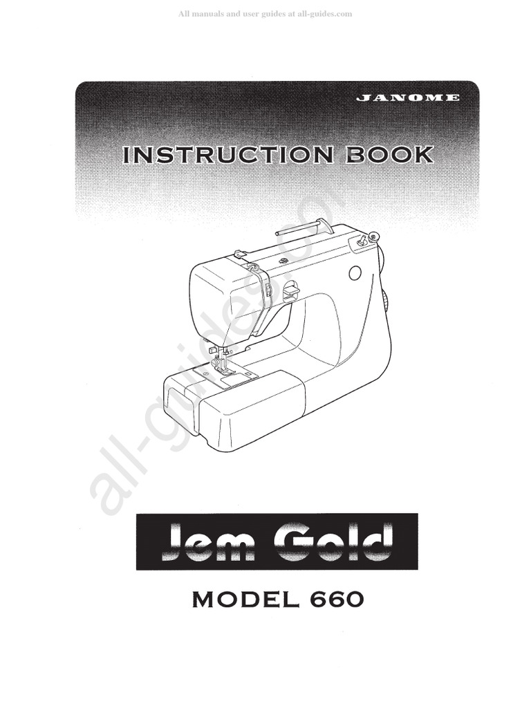 Janome Jem Gold 660 Sewing Machine Instruction Manual PDF