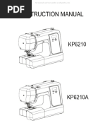 Janome KP6210 Sewing Machine Instruction Manual 