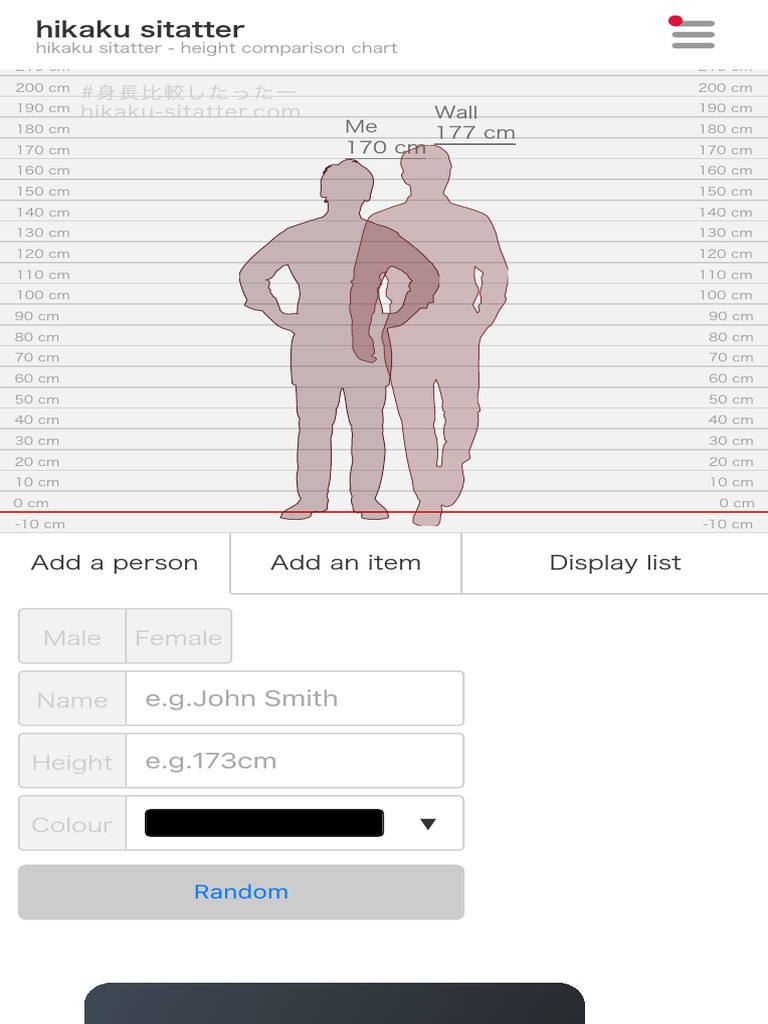 Hikaku Sitatter Height Comparison Chart PDF