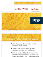 Article of The Week and How To Annotate