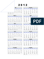 Calendario 2012 - Uma Pagina