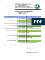 Jadwal PTS 1 KLS 2 SD JNR