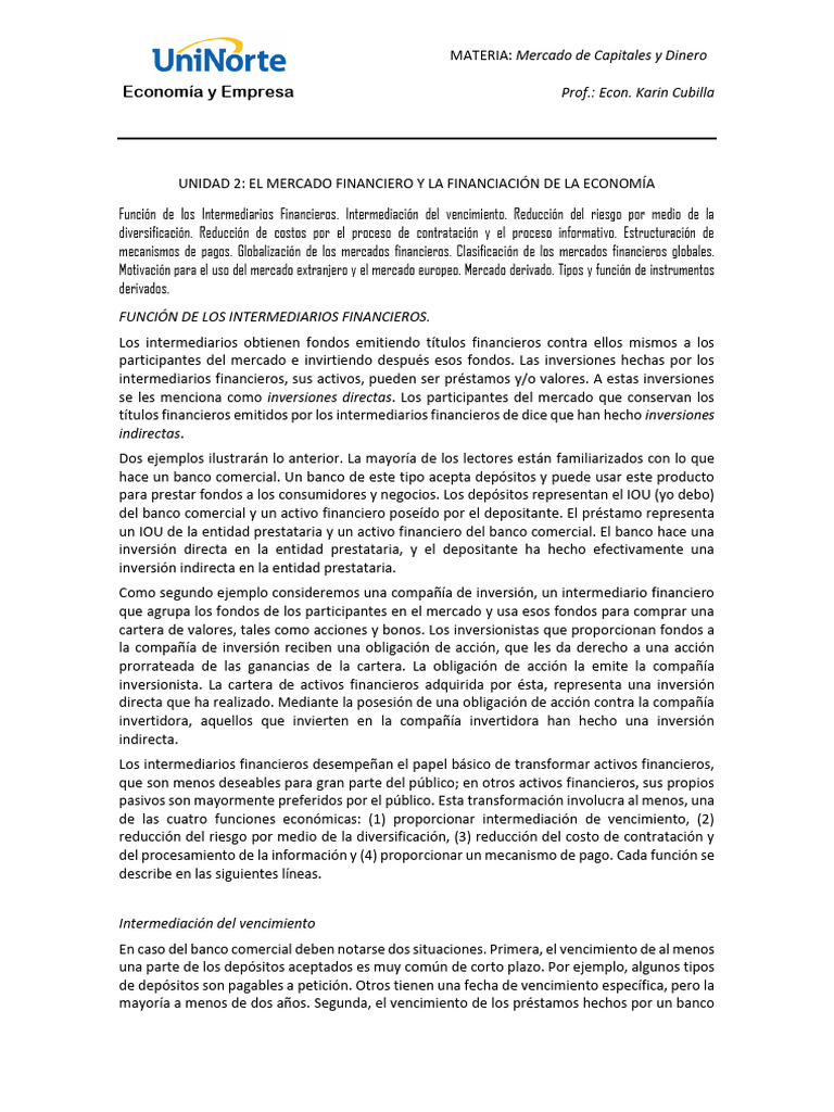 Mercado de Capitales y Dinero - Desarrollo 2b | PDF | Opción (Finanzas ...