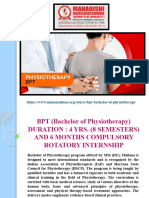 BPT (Bachelor of Physiotherapy)