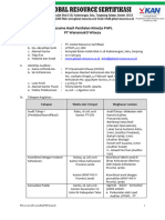 Resume Sertifikasi Awal Penilaian Kinerja PHPL PT Laj 2018