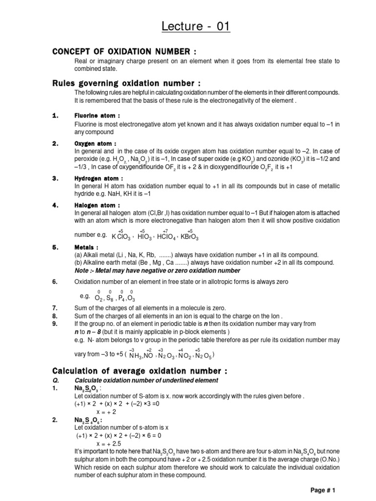 Understanding Oxidation Numbers | PDF | Redox | Chemical Reactions