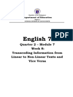 English 7 Q2 Module 7 Week 8 MELC7 Transcoding INformation From Non Linear To Linear Text - FINAL