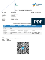 Covid-19 Vaccination Card: History of Covid-19 Vaccine Administration