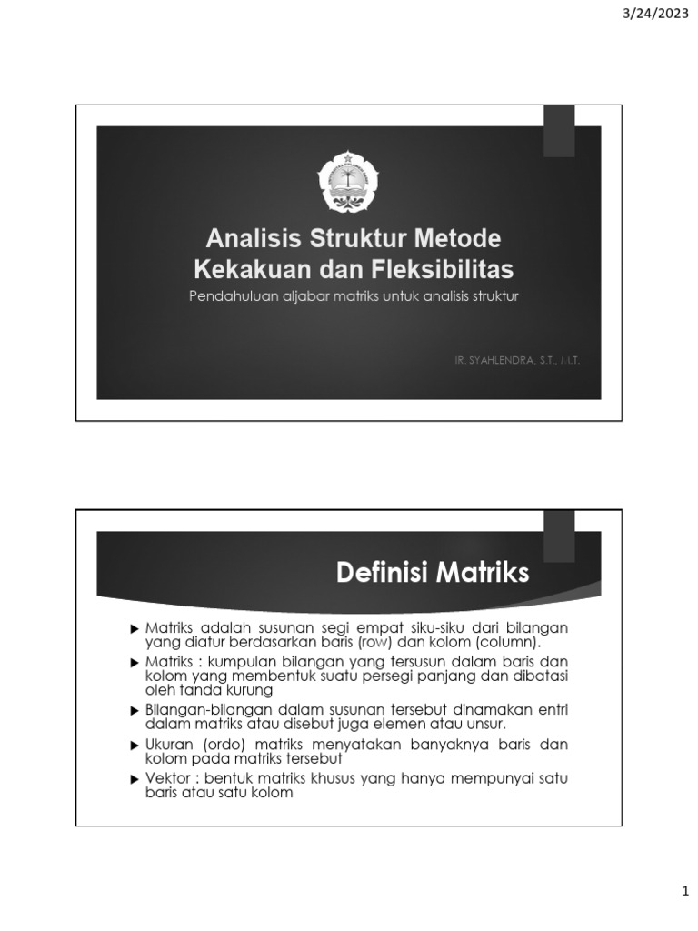 Panduan Lengkap Matriks dan Operasinya | PDF | Metode & Bahan Ajar