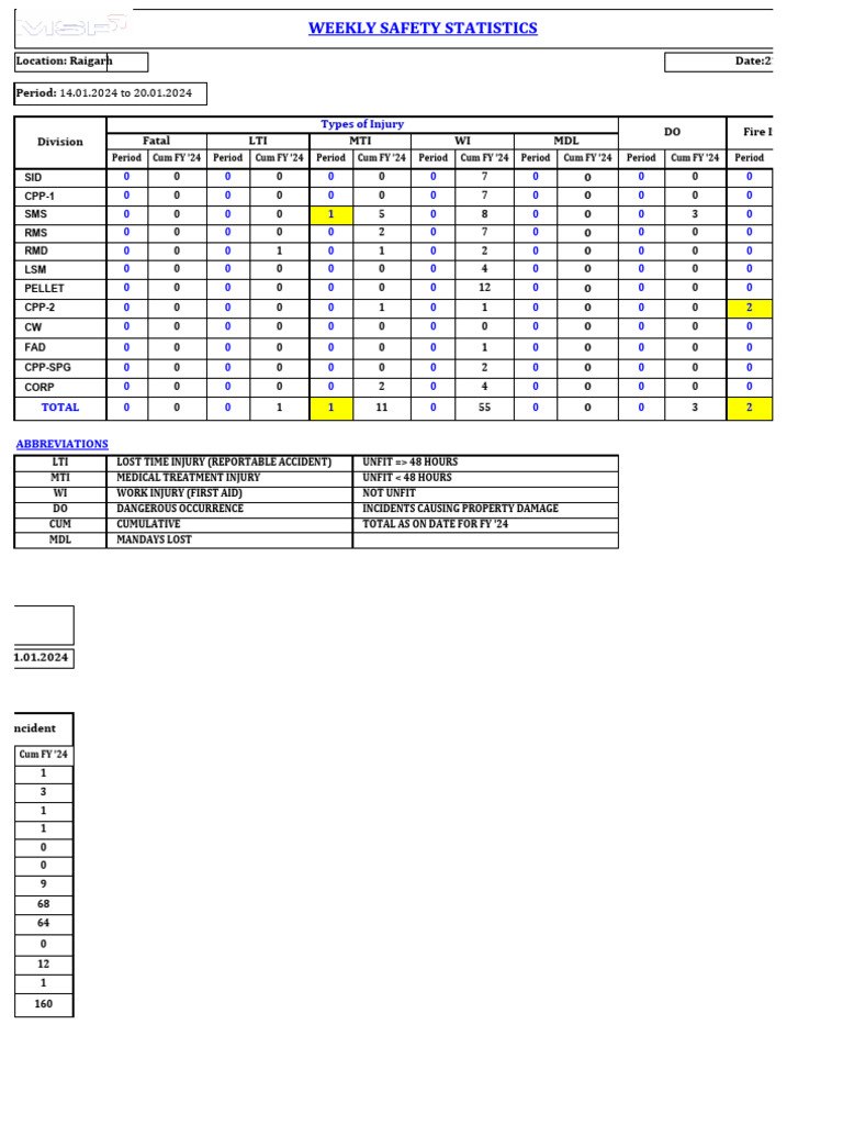 Raigarh Weekly Safety Report 2024 | PDF