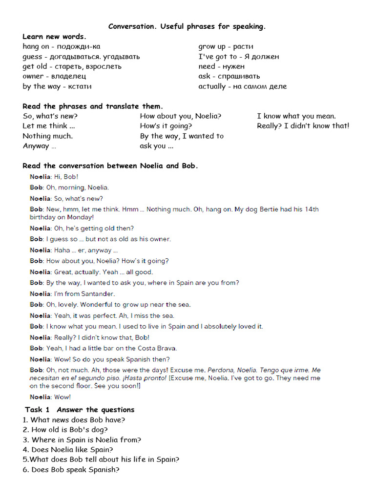 Conversation Used To Lesson | PDF | Language Arts & Discipline ...
