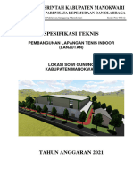 SPESIFIKASI TEKNIS Pembangunan Lapangan Tenis Indoor Lanjutan Perbaiki