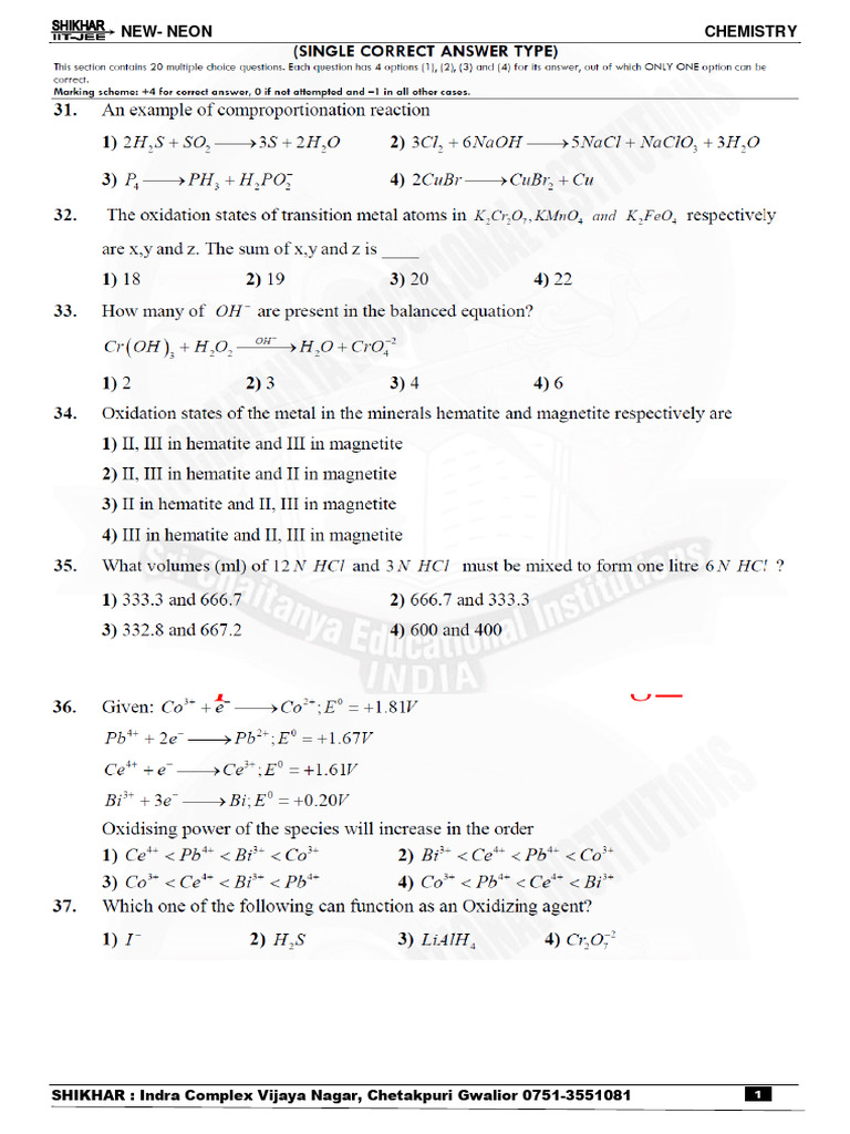 Chemistry Paper 2 08.10.2023 | PDF | Technology & Engineering