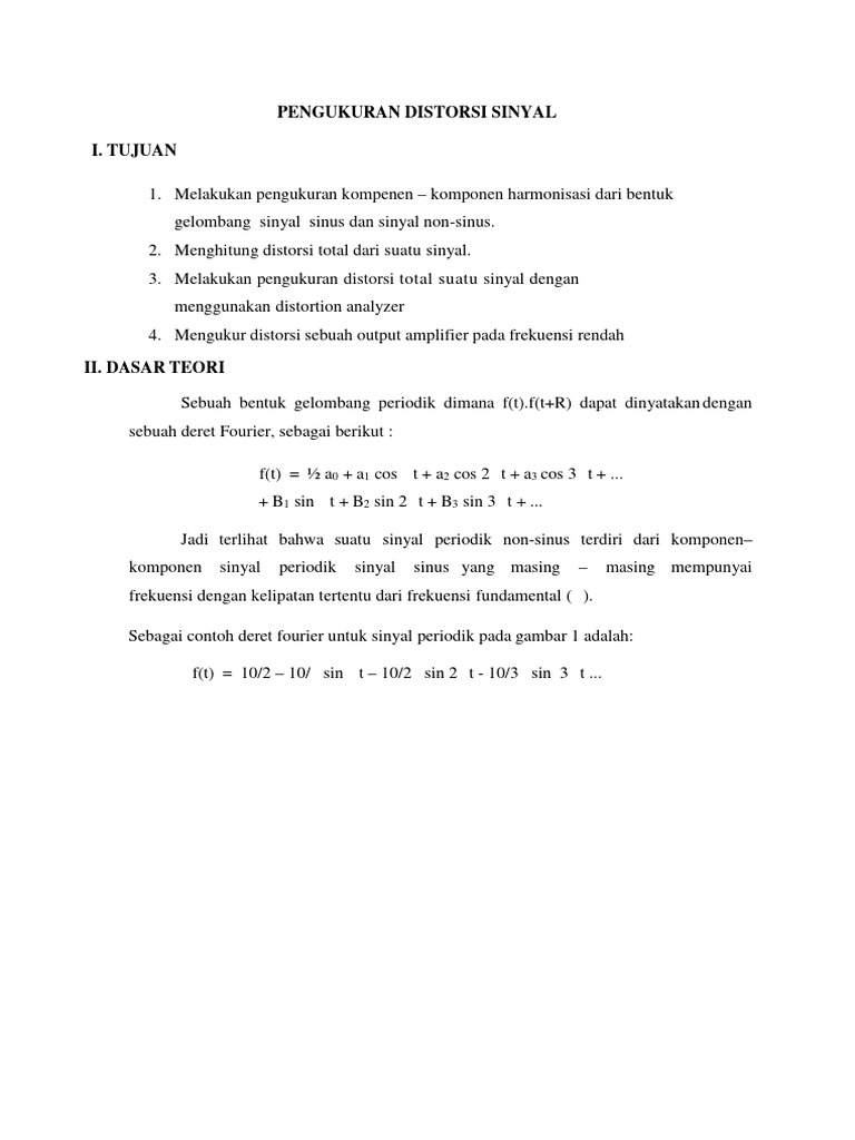 Pengukuran Distorsi Sinyal dengan Analyzer | PDF | Sains & Matematika
