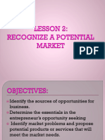 Lesson 2 Recognize A Potential Market