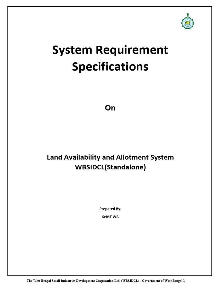 WBSIDCL Land Allotment System Specs | PDF | Databases | Usability