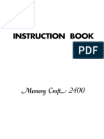 Janome Memory Craft 2400 Sewing Machine Instruction Manual